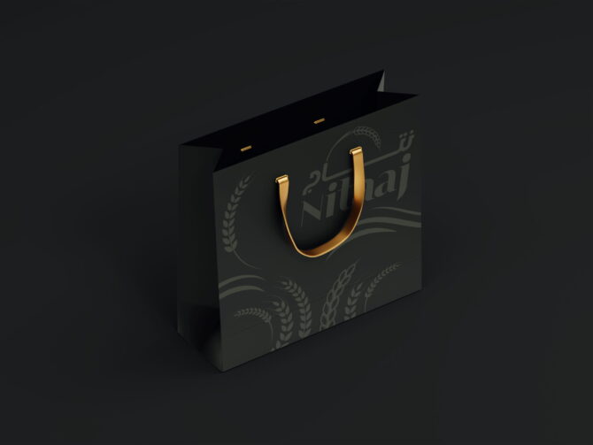 تصميم شنطة ورقية مؤسسة نتاج